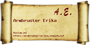 Armbruster Erika névjegykártya